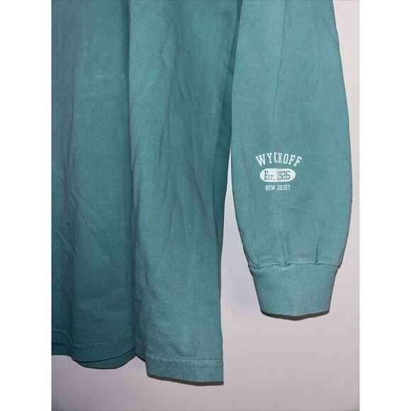 Comfort Colors "WYCKOFF" BlueGreen Long Sleeve TShirt Size Large - Picture 4 of 6